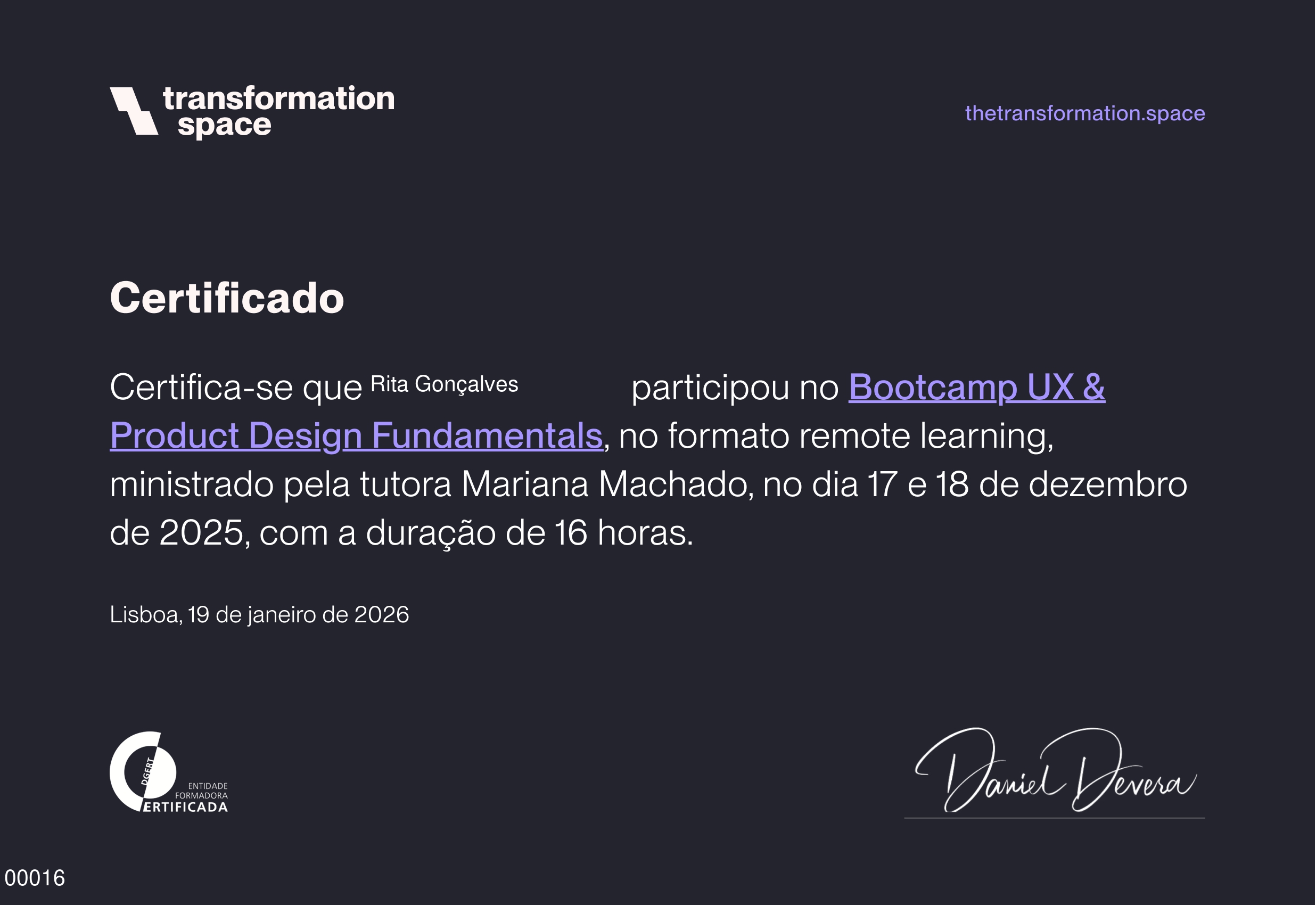 Certificado de Participação Badge