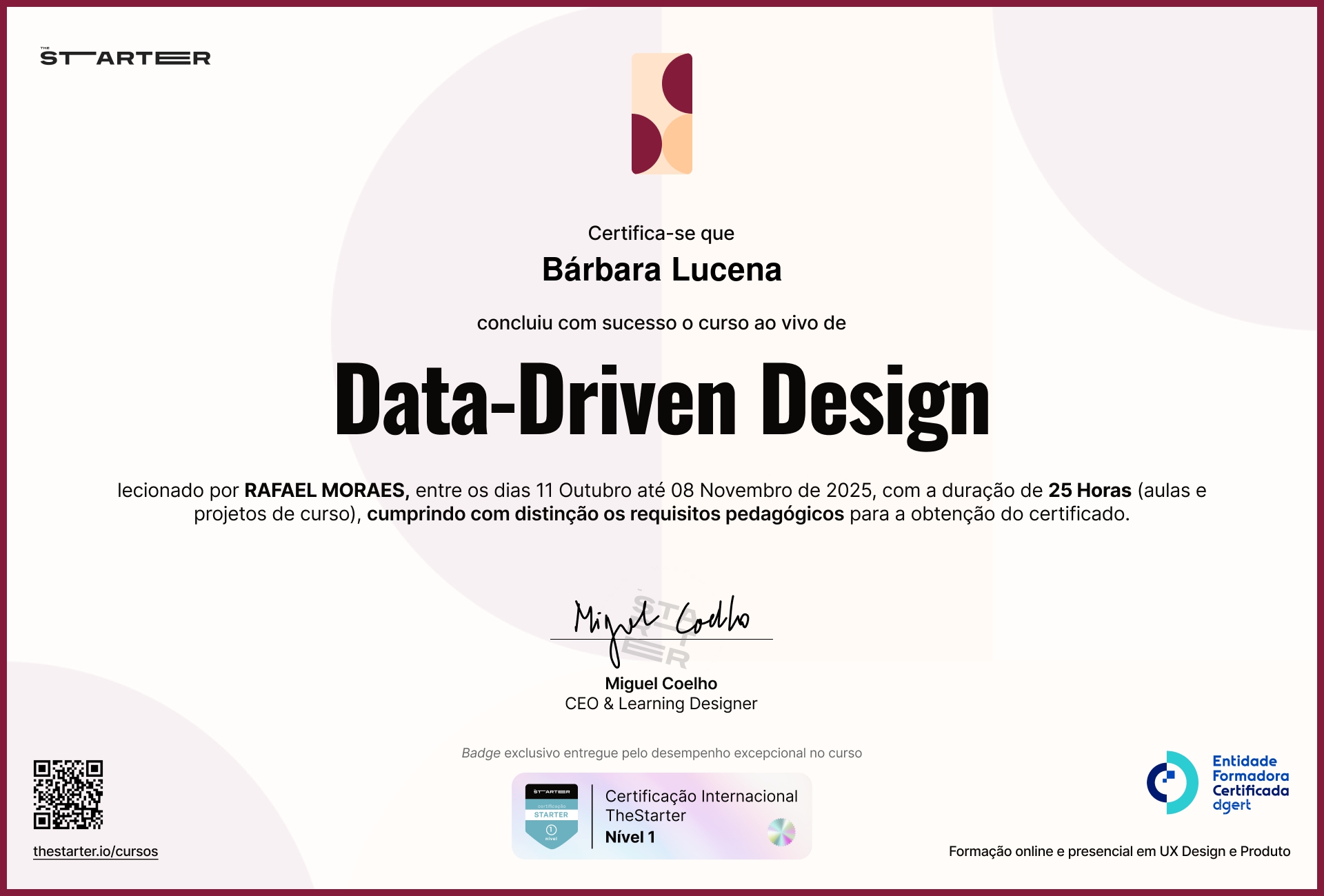 Certificado de Conclusão de Curso Badge