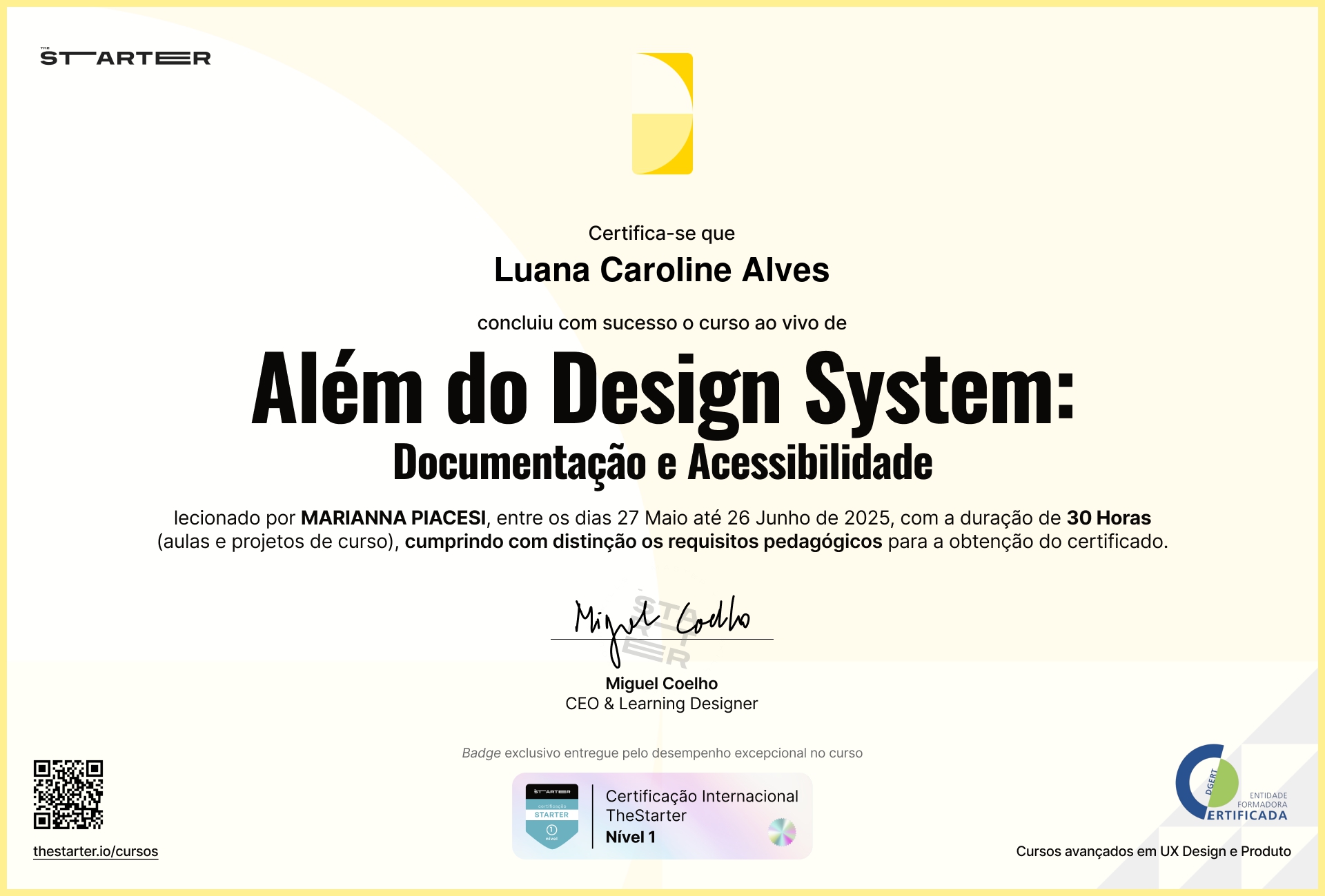 Certificado de Conclusão de Curso Badge