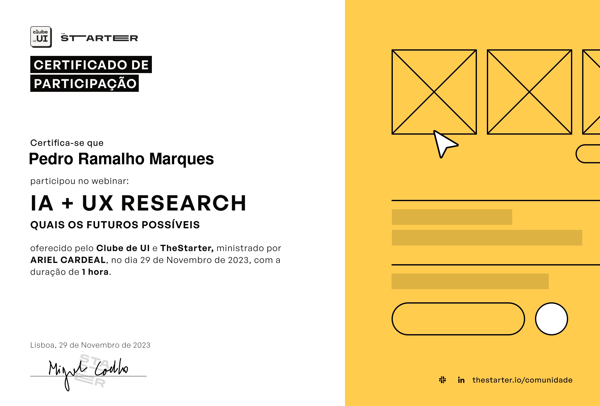 Certificado de Participação Badge