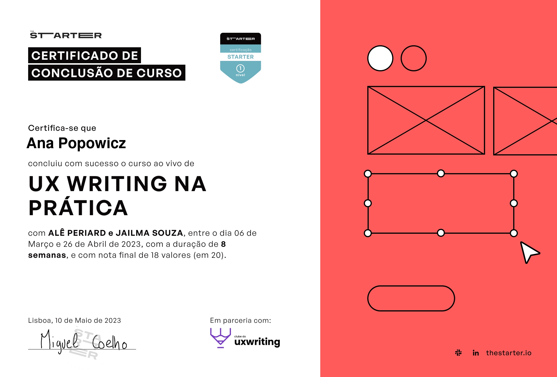 Certificado de Conclusão de Curso Badge
