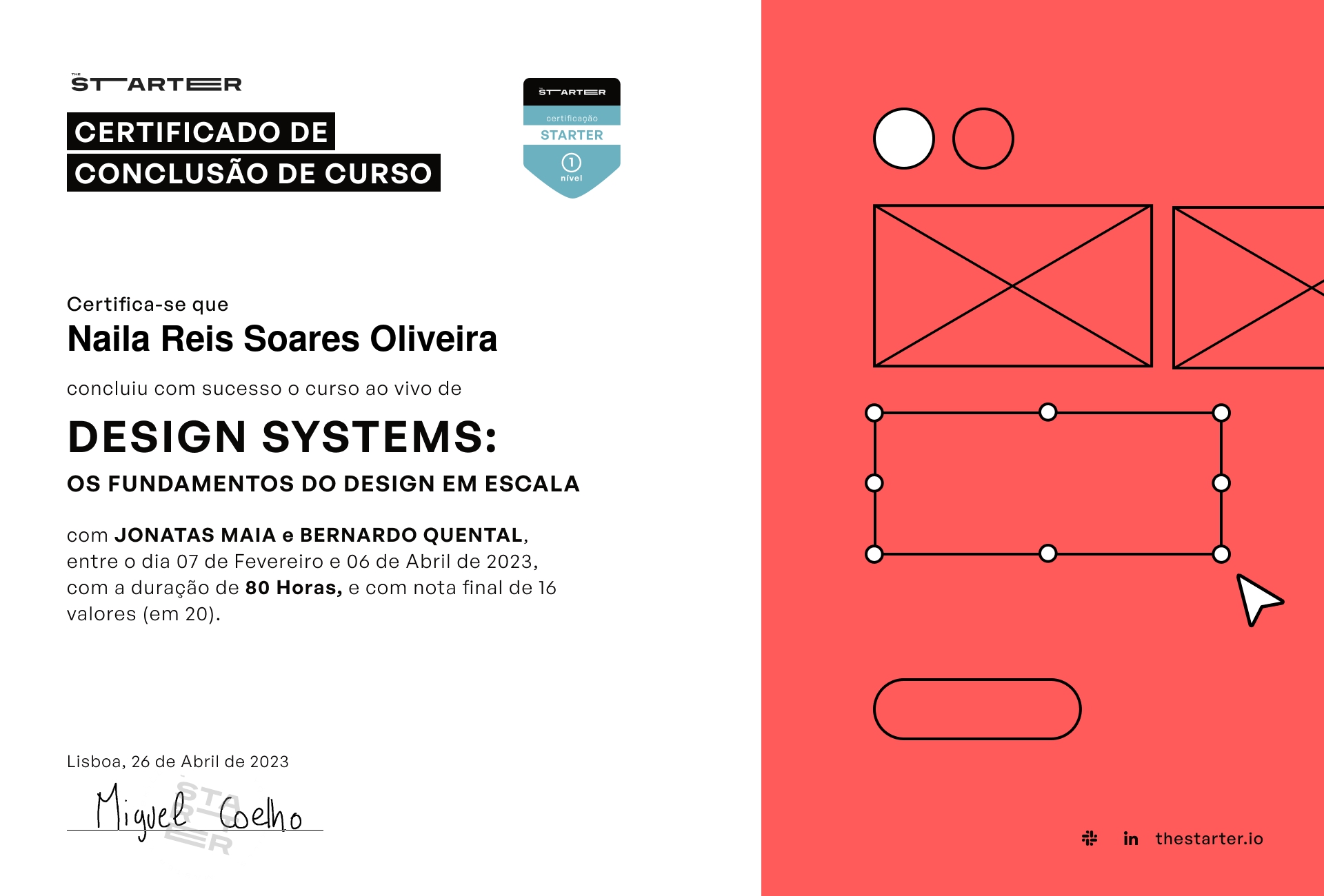 Certificado de Conclusão de  Curso Badge
