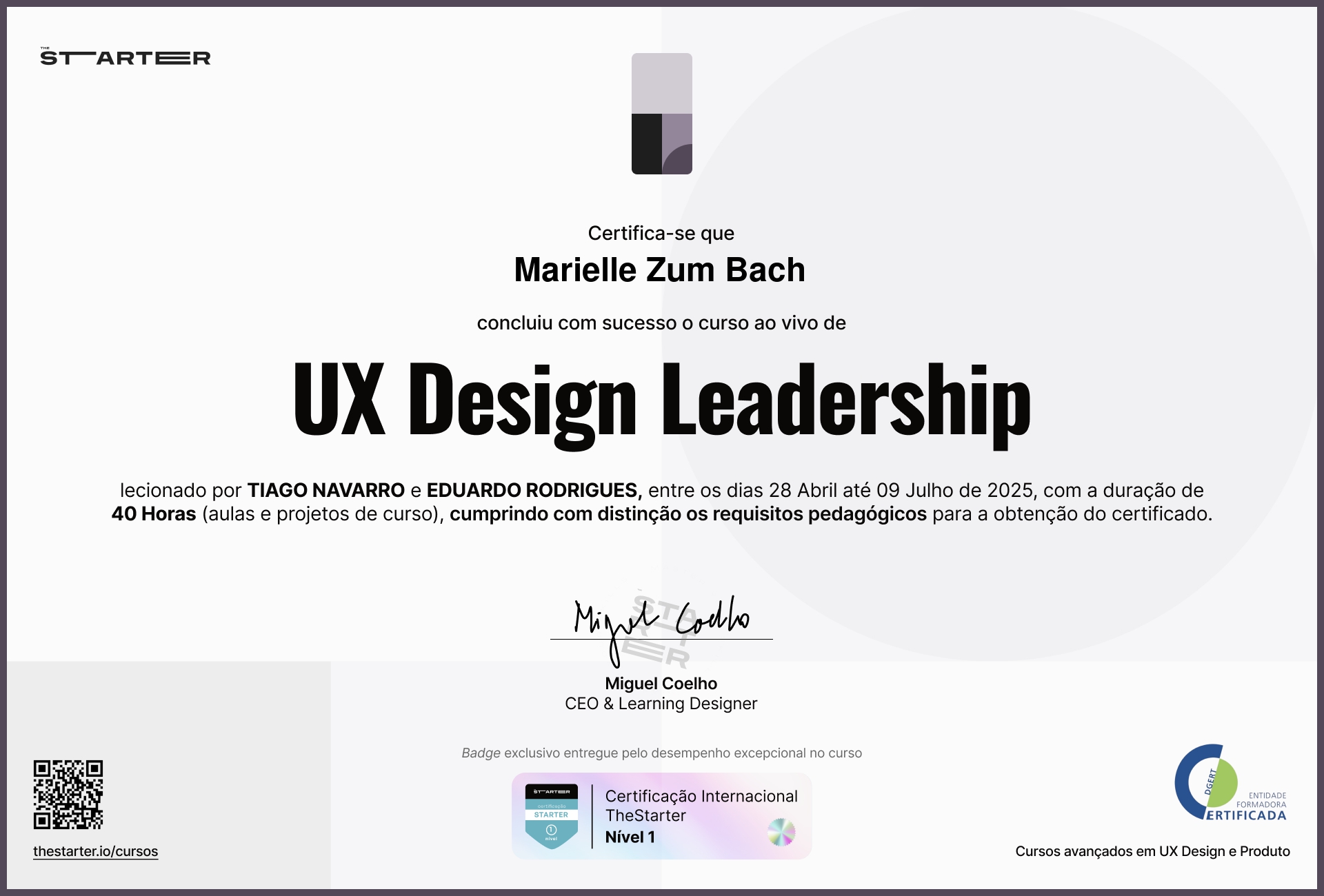 Certificado de Conclusão de Curso Badge