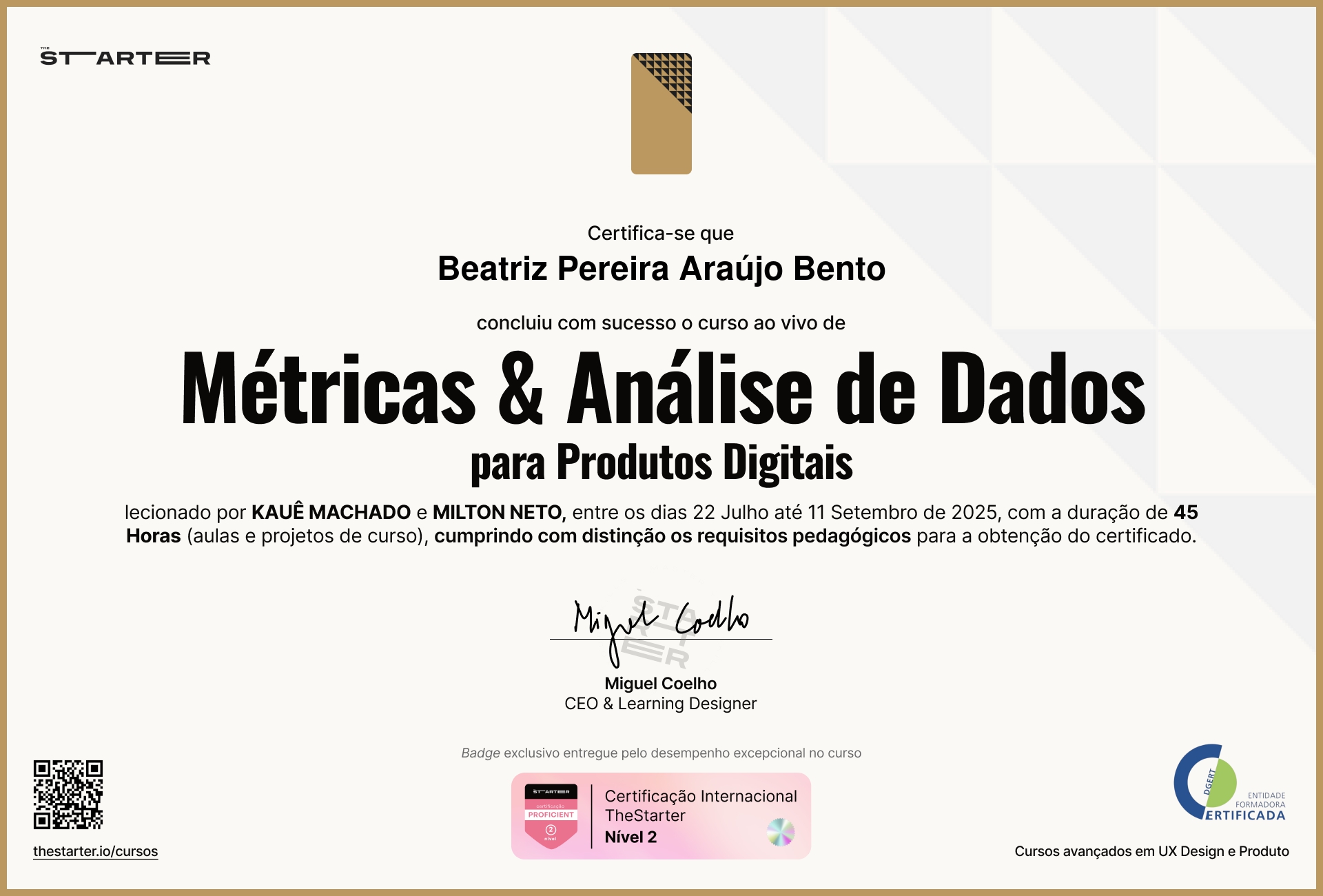 Certificado de Conclusão de Curso Badge