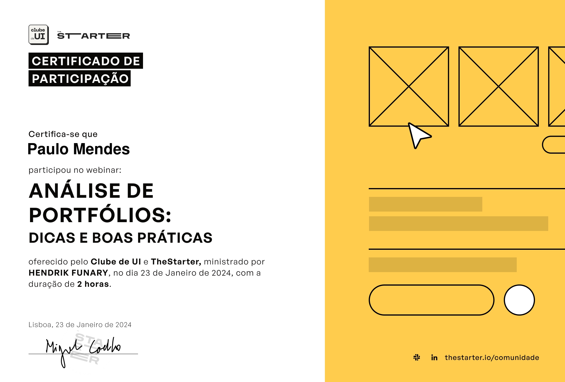 Certificado de Participação Badge