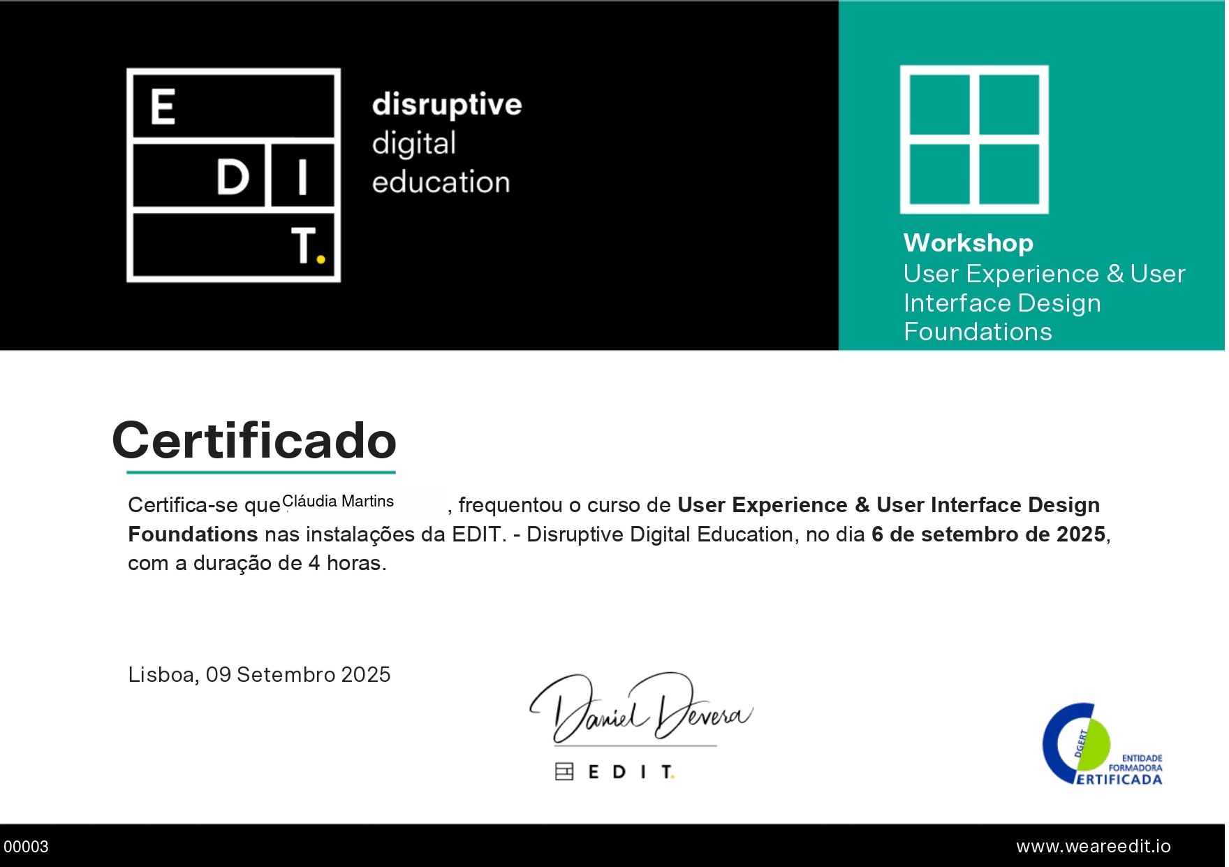  Certificado de Conclusão de Curso Badge