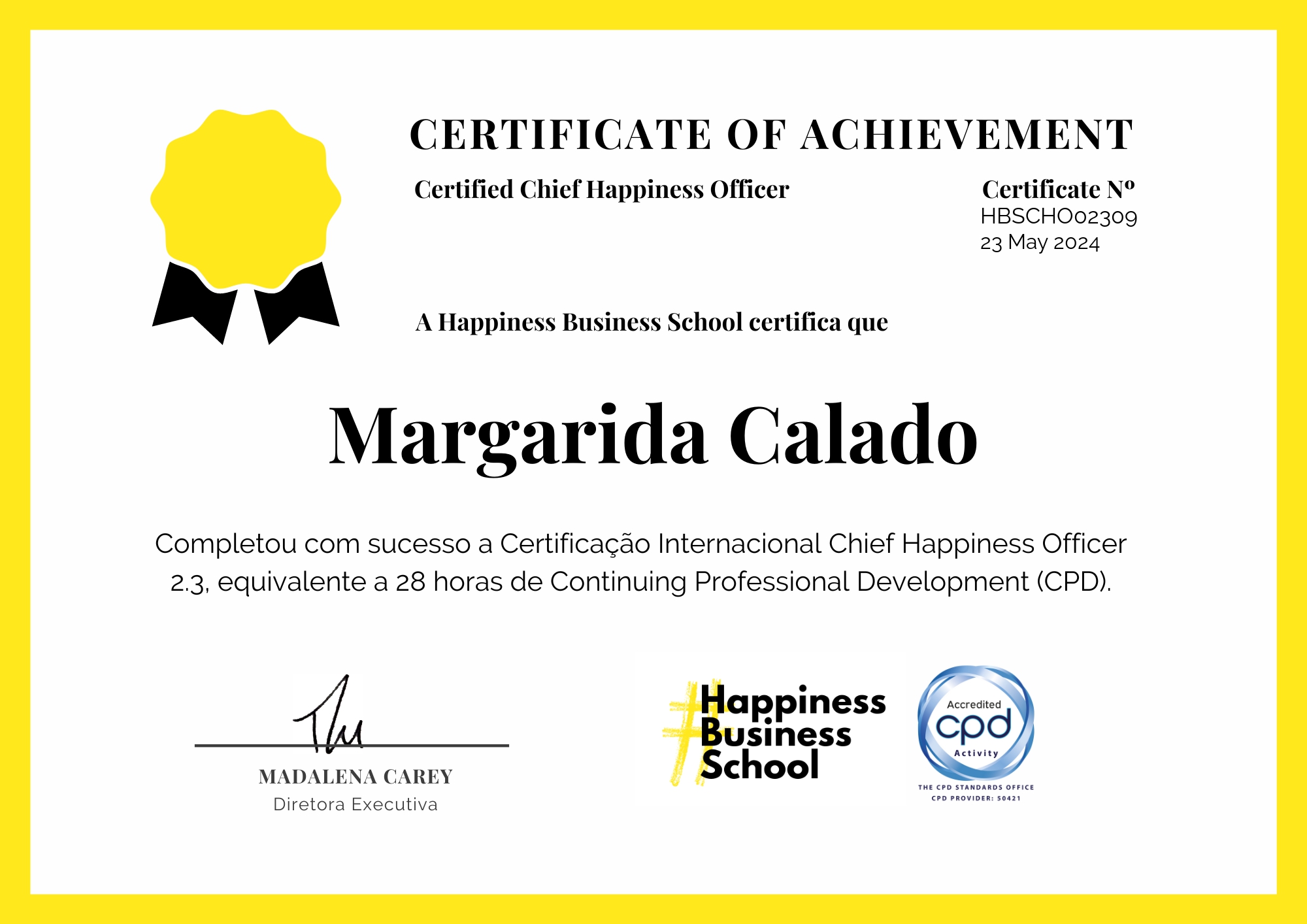 Certificação Chief Happiness Officer 2.3 Badge