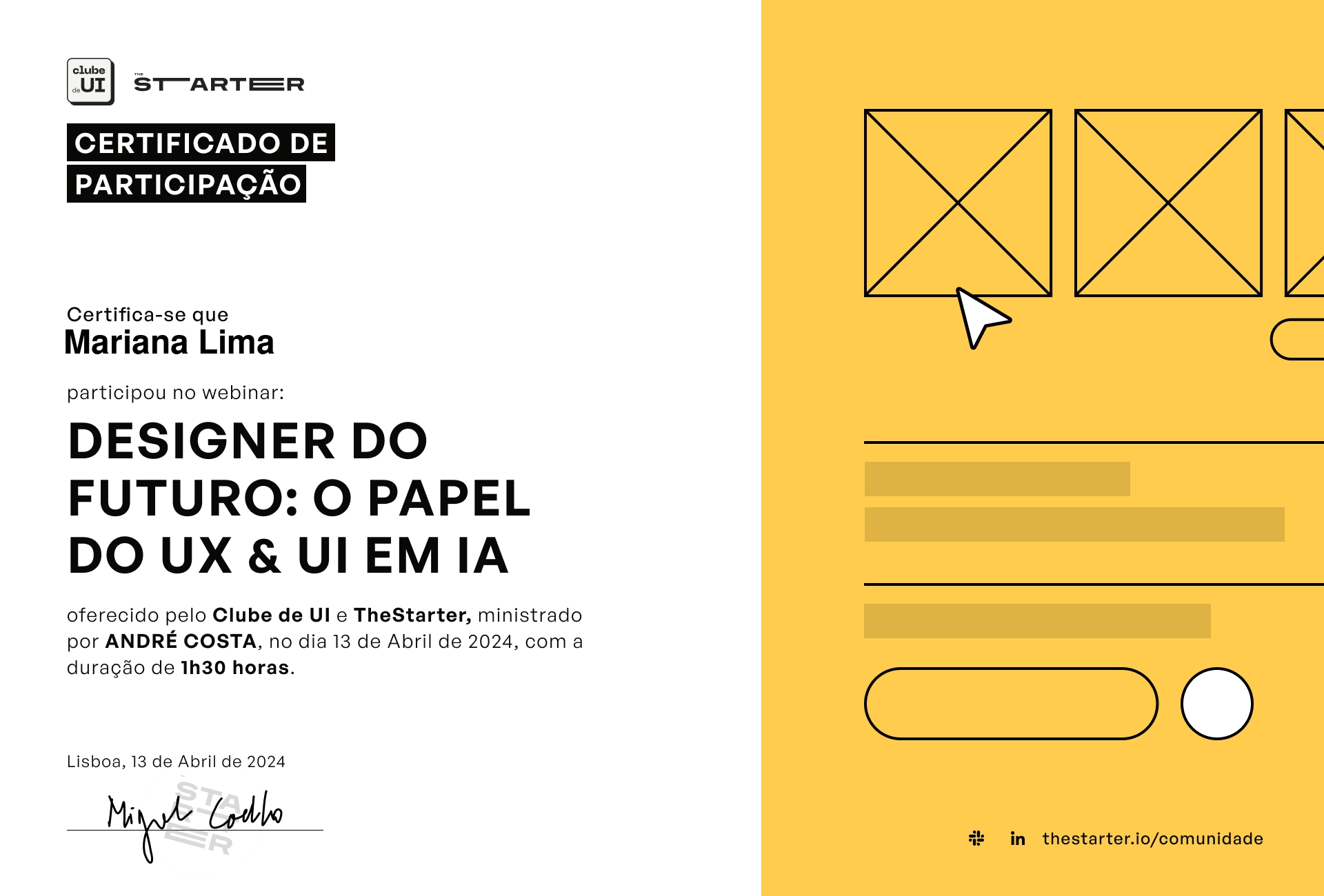 Certificado de Participação Badge