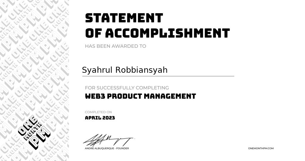 Statement of Accomplishment Badge