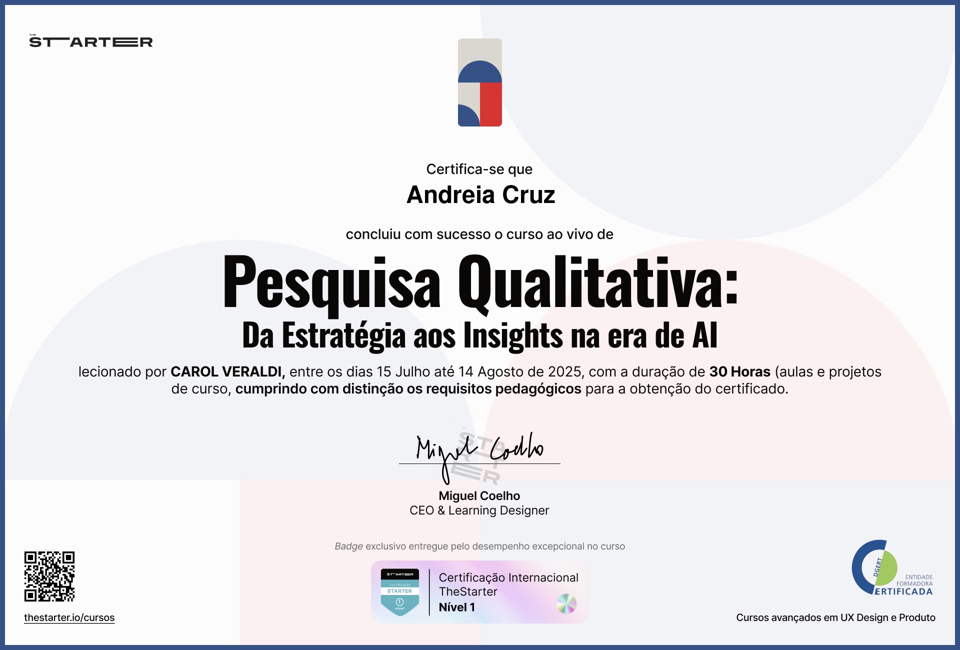 Certificado de Conclusão de Curso Badge