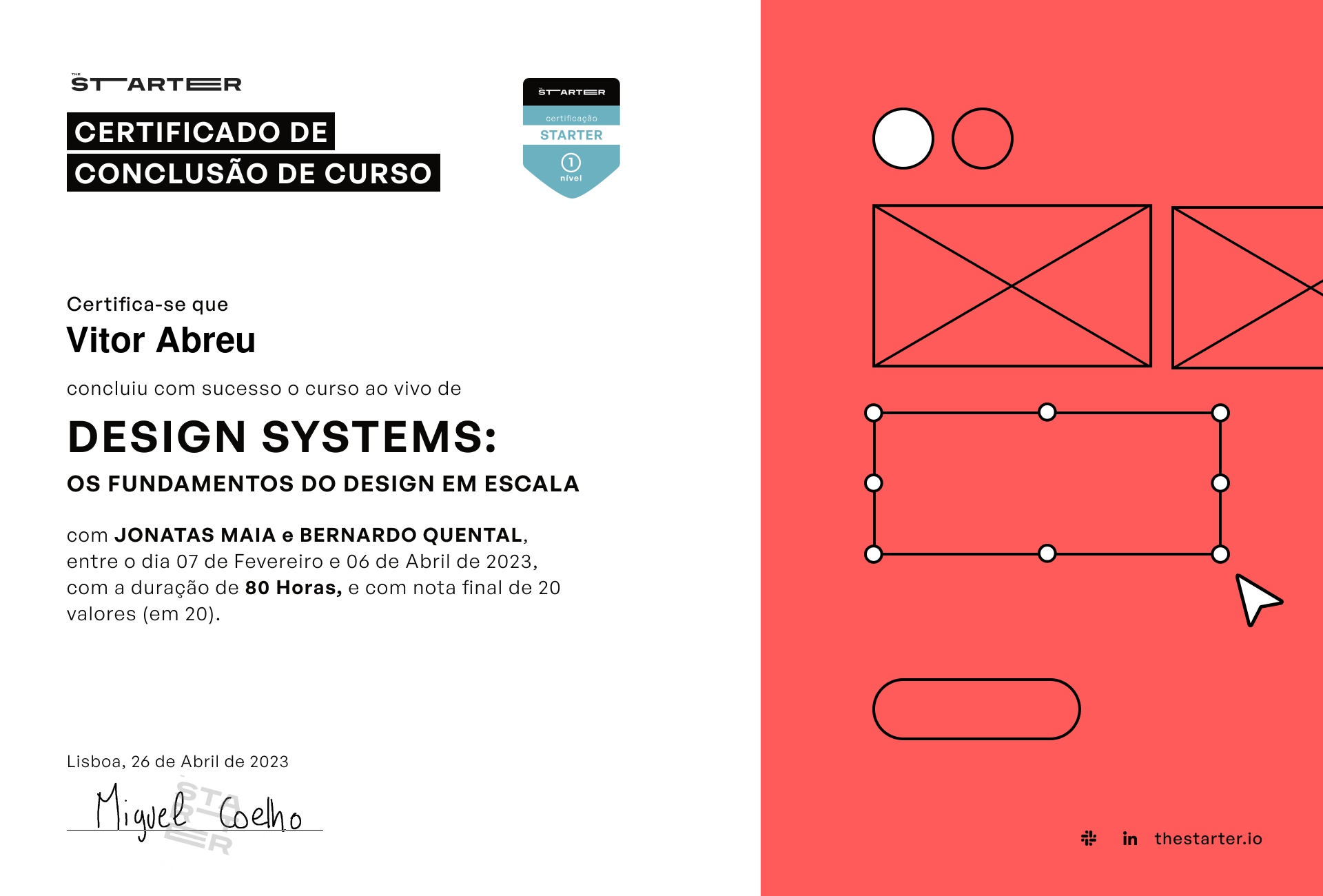 Certificado de Conclusão de  Curso Badge