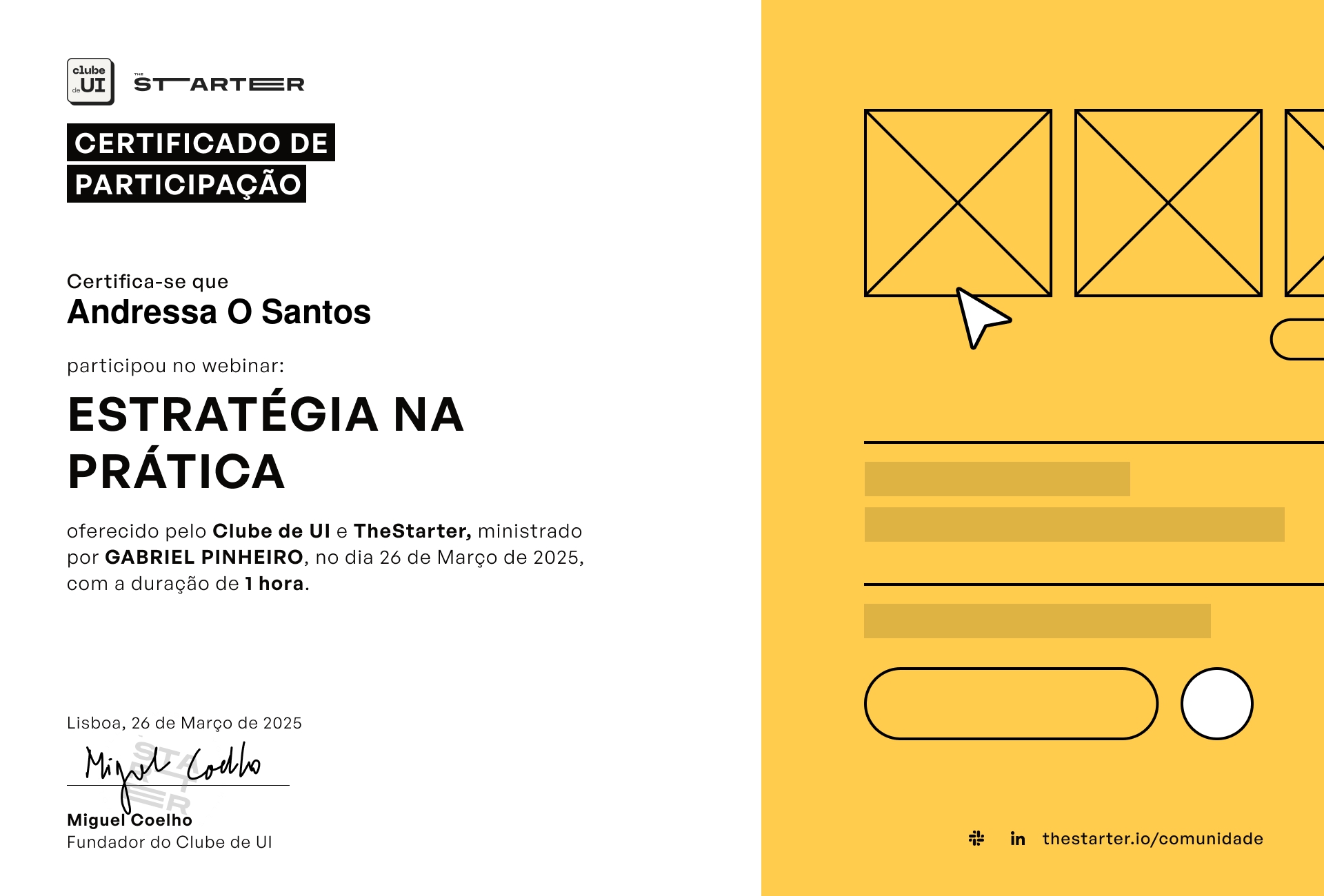 Certificado de Participação Badge