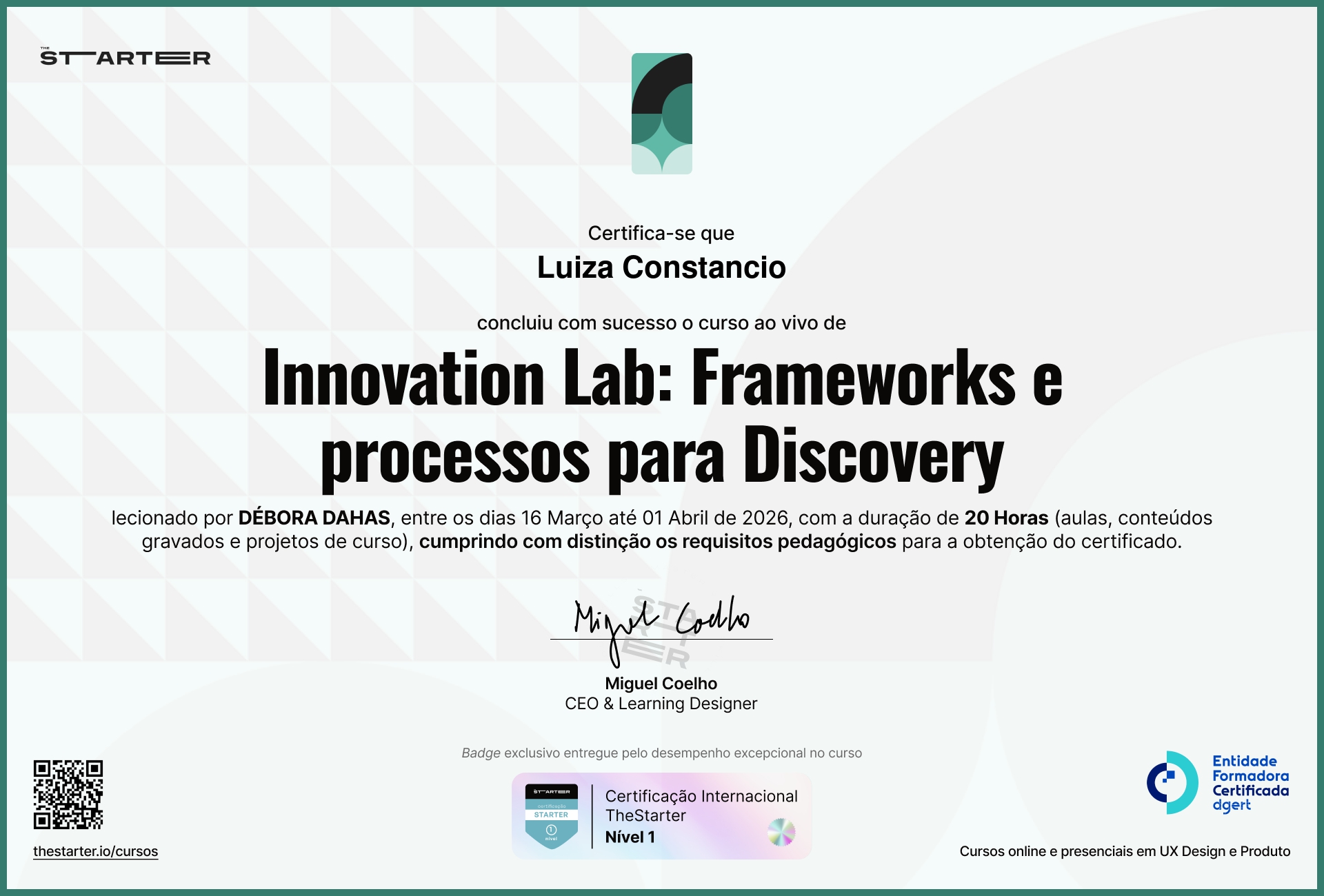 Certificado de Conclusão de Curso Badge