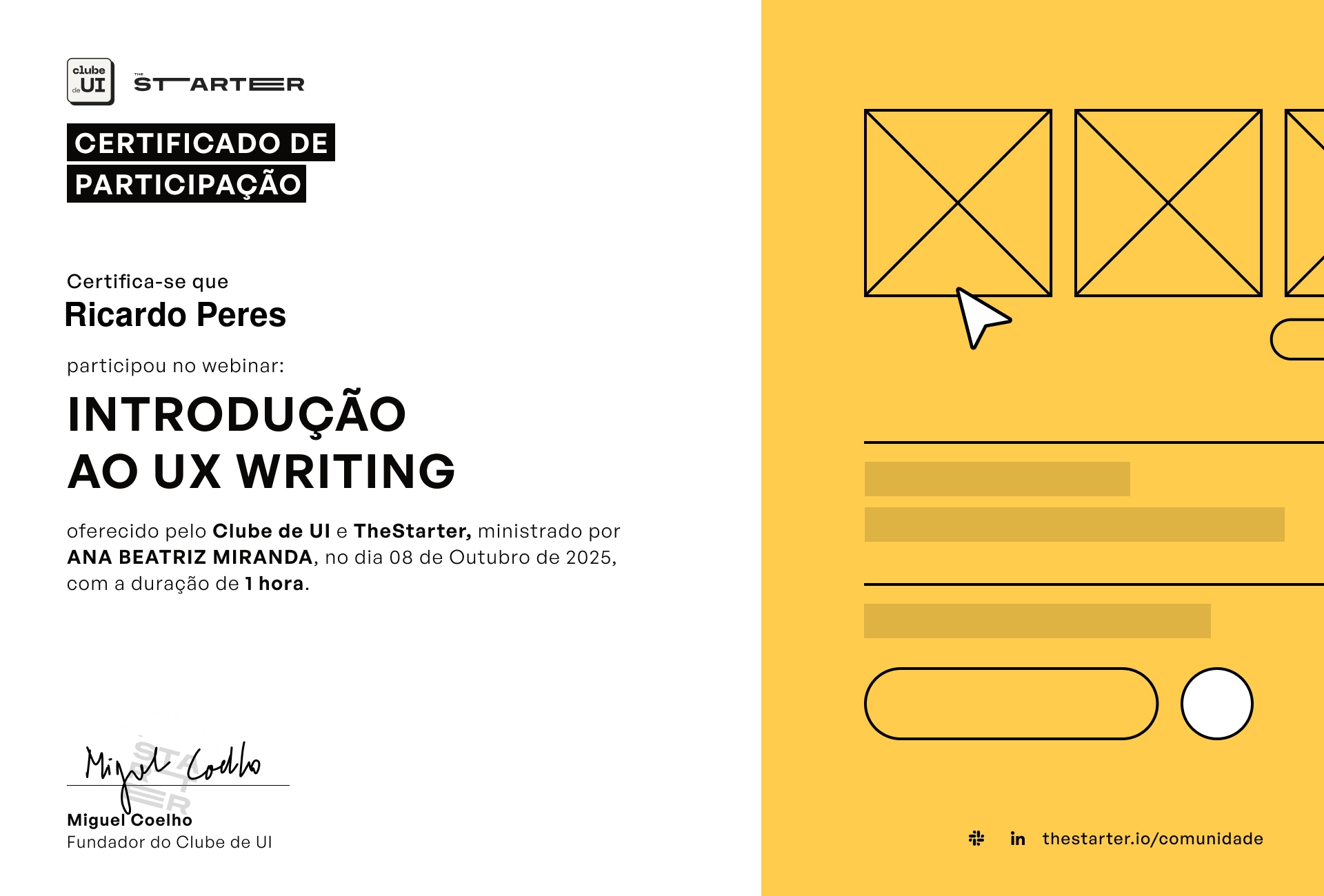 Certificado de Participação Badge