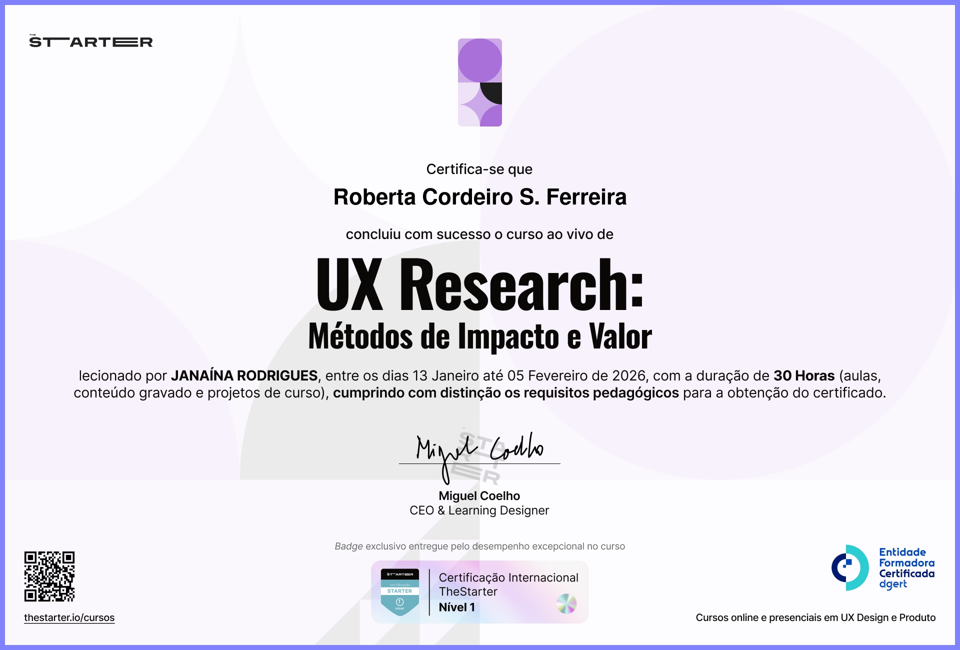 Certificado de Conclusão de Curso Badge