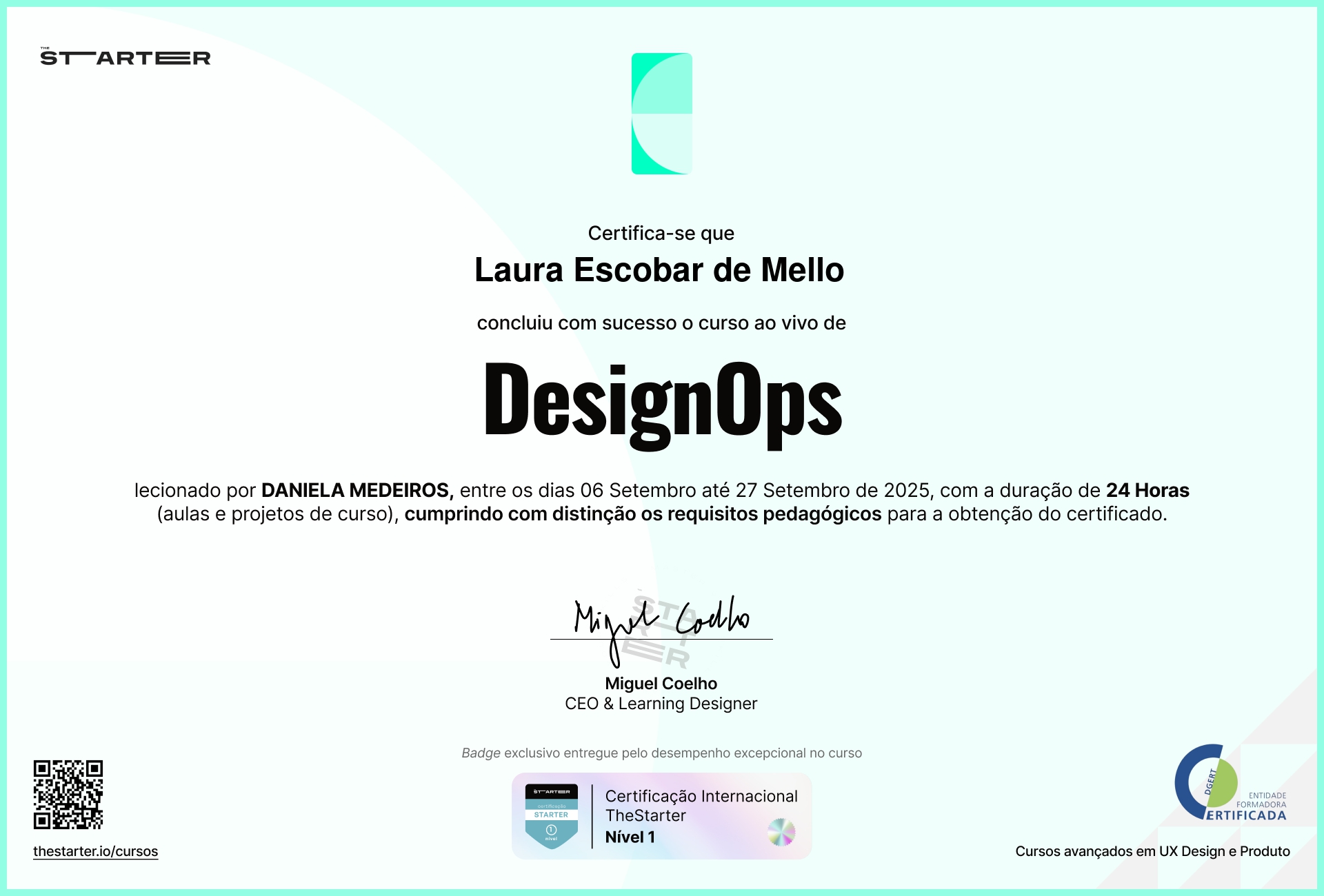 Certificado de Conclusão de Curso Badge