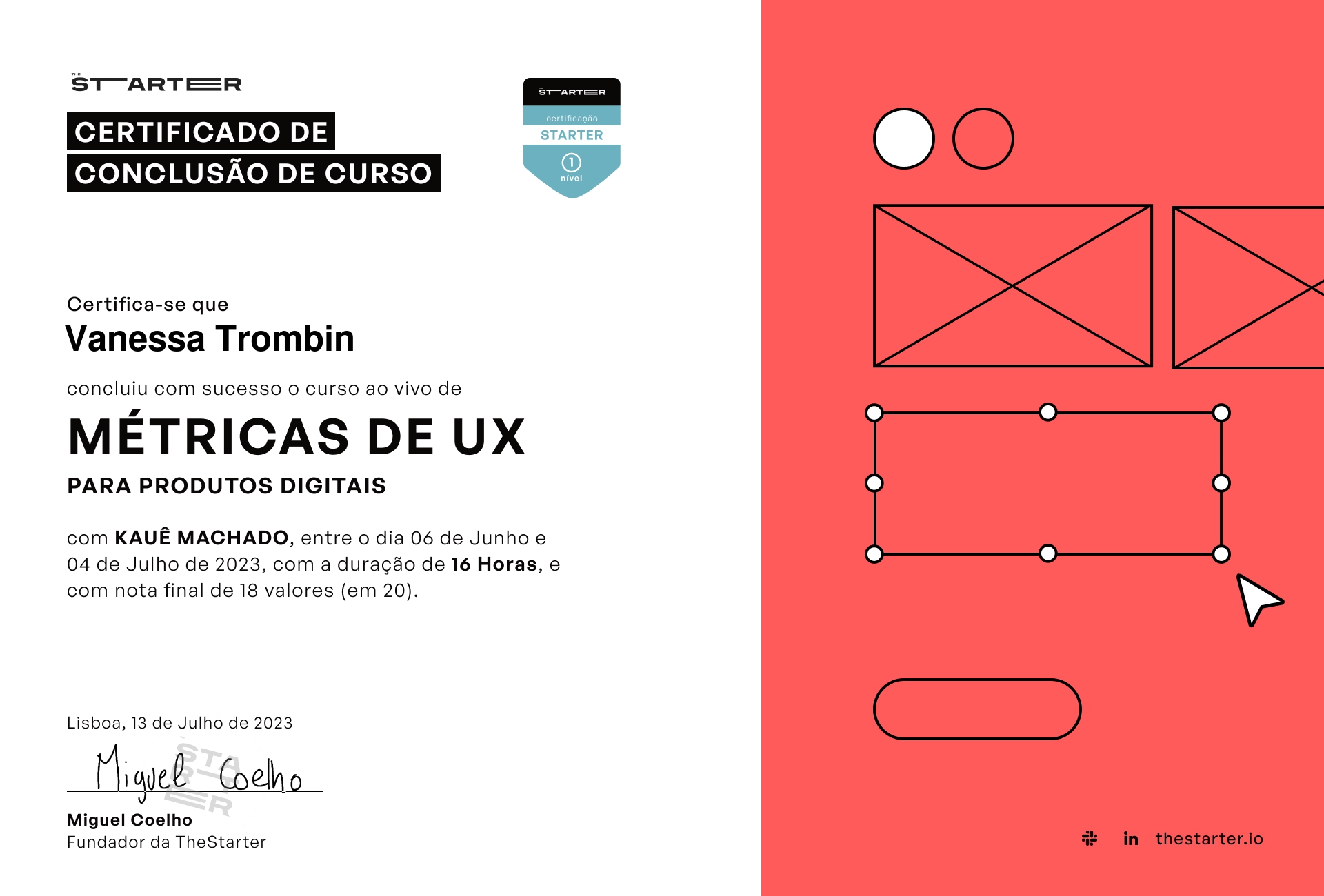 Certificado de Conclusão de Curso Badge