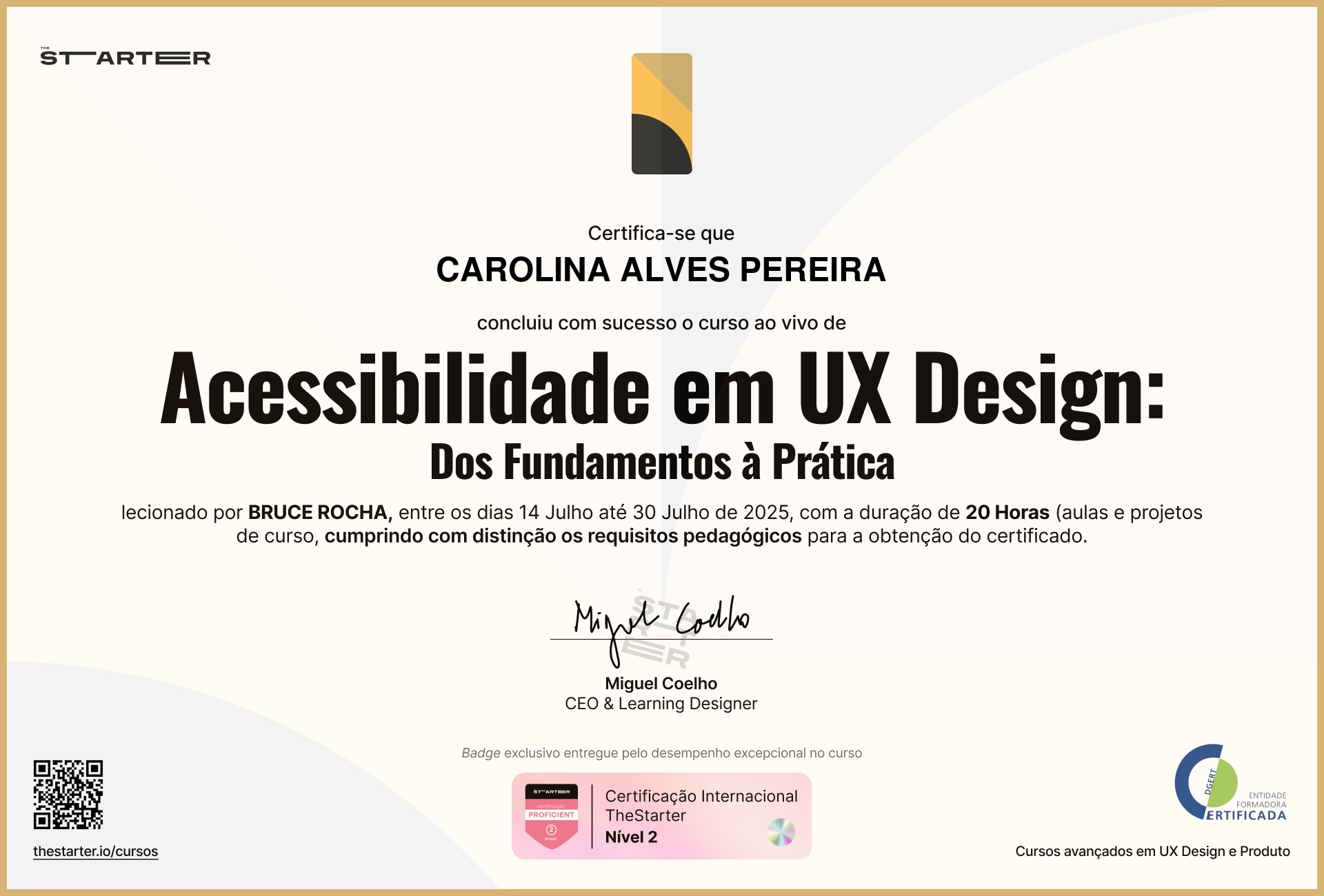 Certificado de Conclusão de Curso Badge