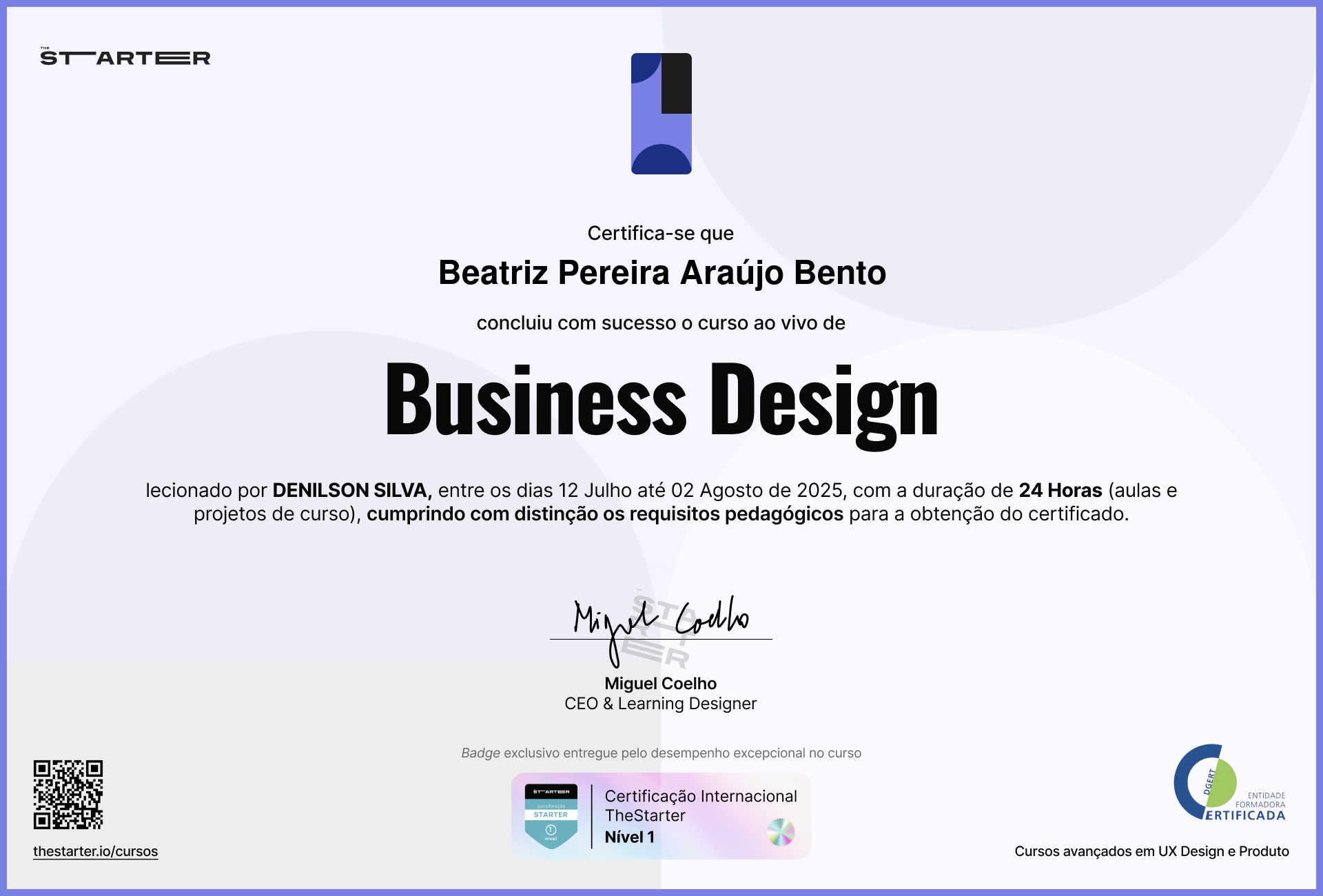 Certificado de Conclusão de Curso Badge