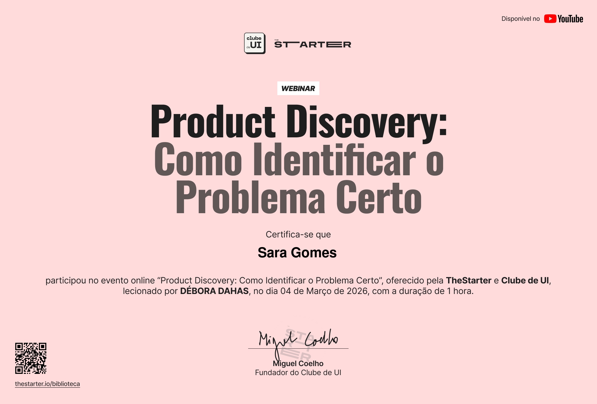 Certificado de Participação Badge