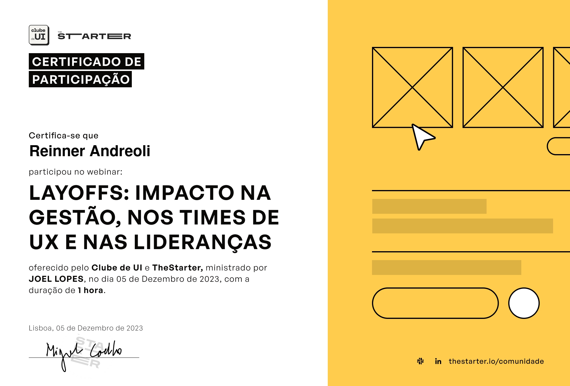 Certificado de Participação Badge