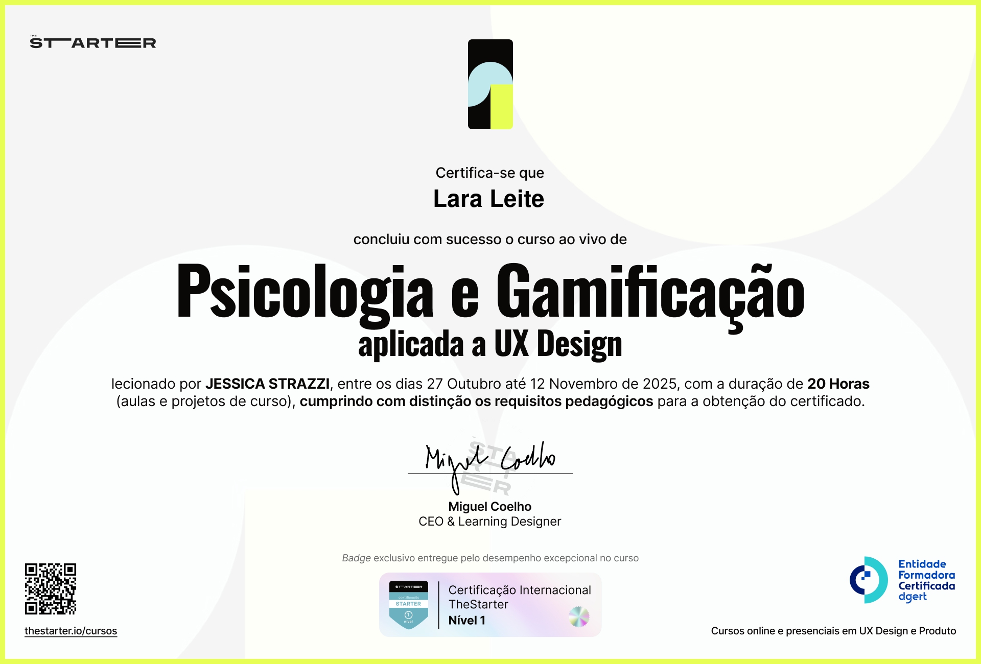 Certificado de Conclusão de Curso Badge