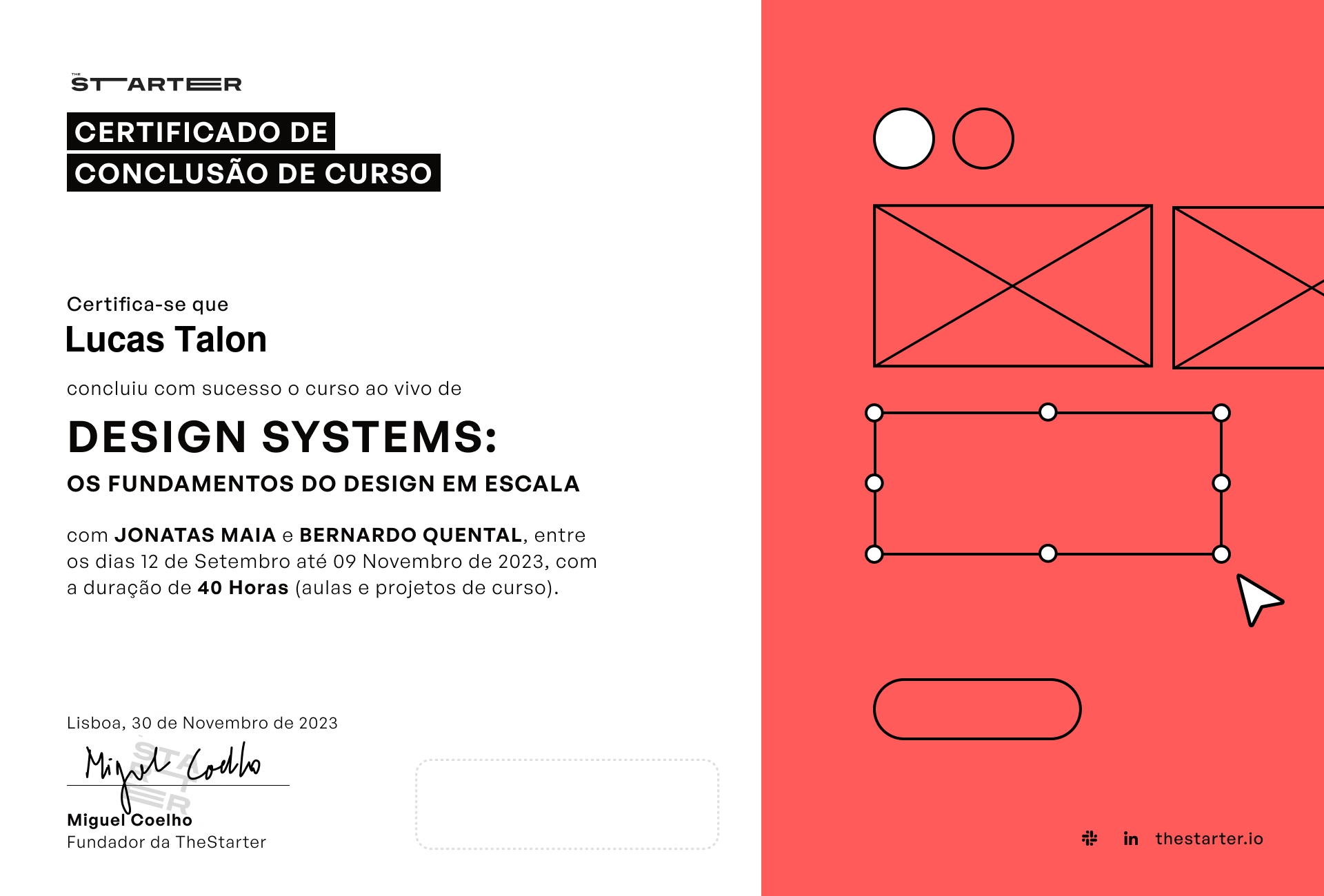 Certificado de Conclusão de  Curso Badge