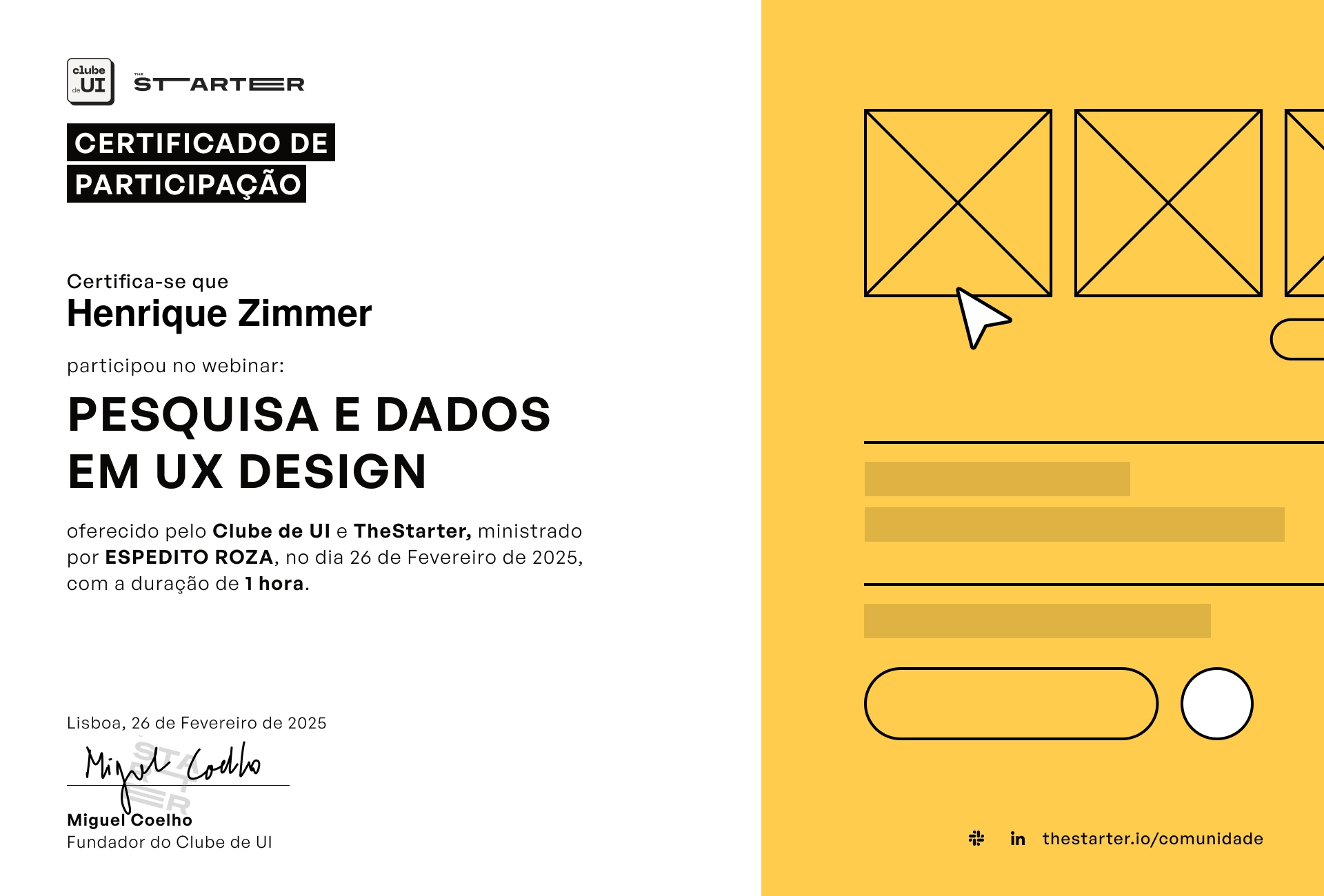 Certificado de Participação Badge