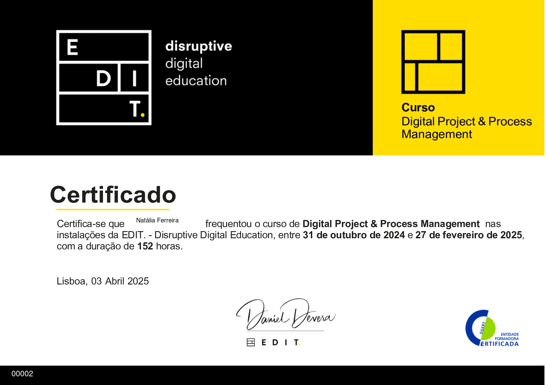 Certificado de Conclusão Badge