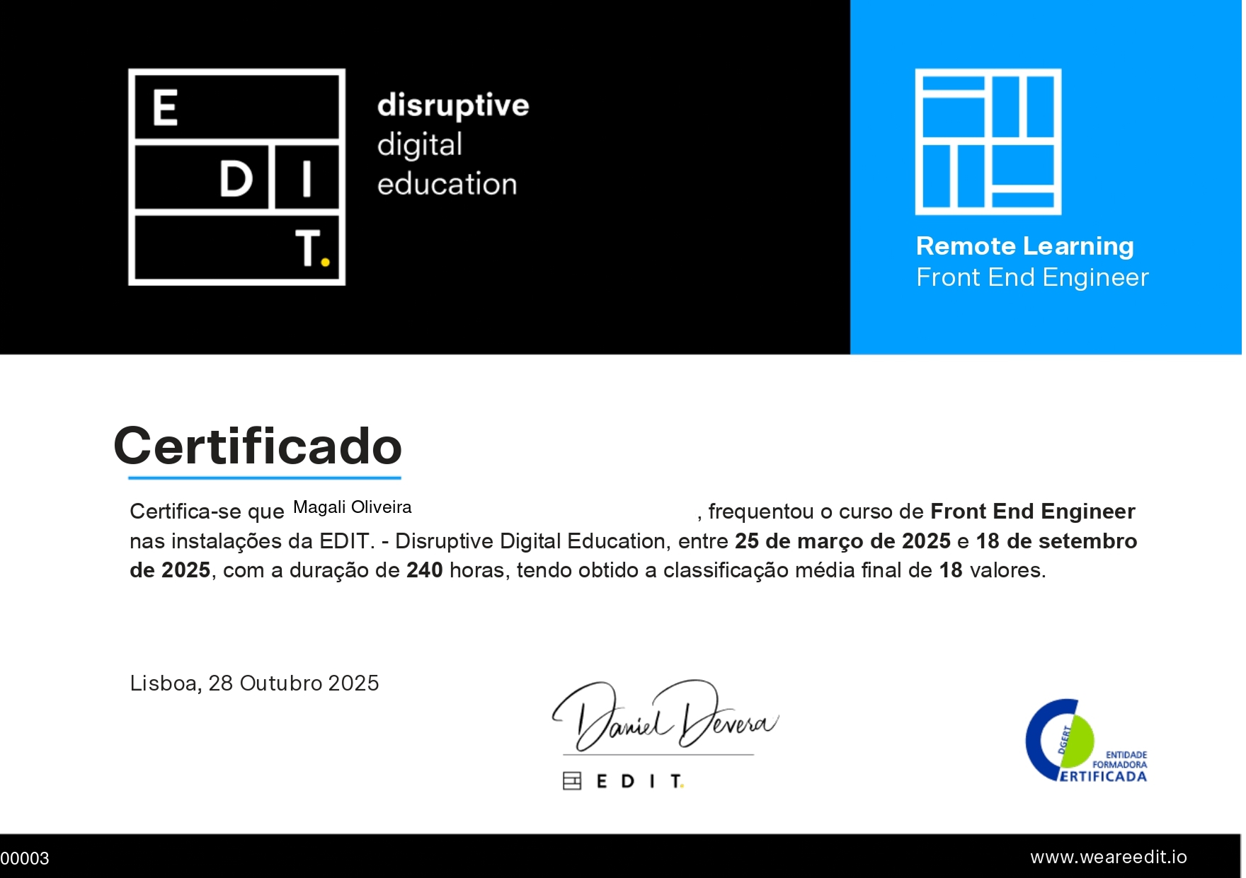 Certificado de Conclusão de Curso Badge