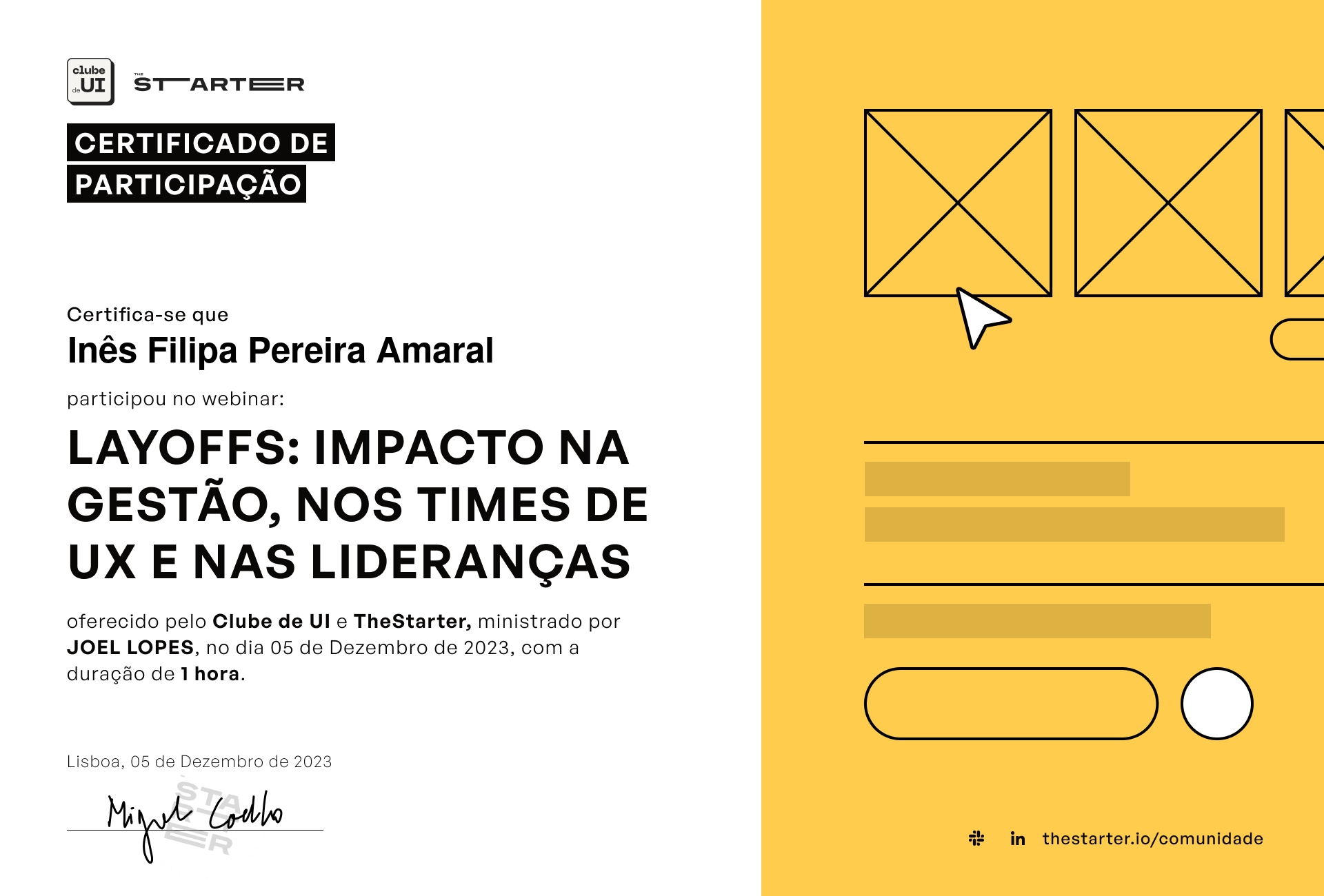 Certificado de Participação Badge