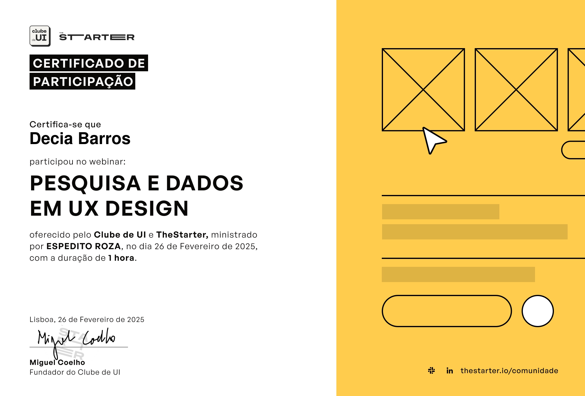 Certificado de Participação Badge